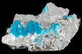 Vibrant Blue Cavansite Clusters on Stilbite & Mordenite - India #176800-2